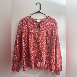 long-sleeve fall floral print